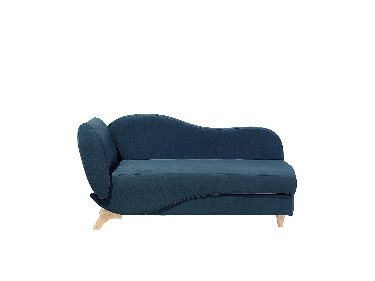 Chaise longue fluweel donkerblauw linkszijdig MERI