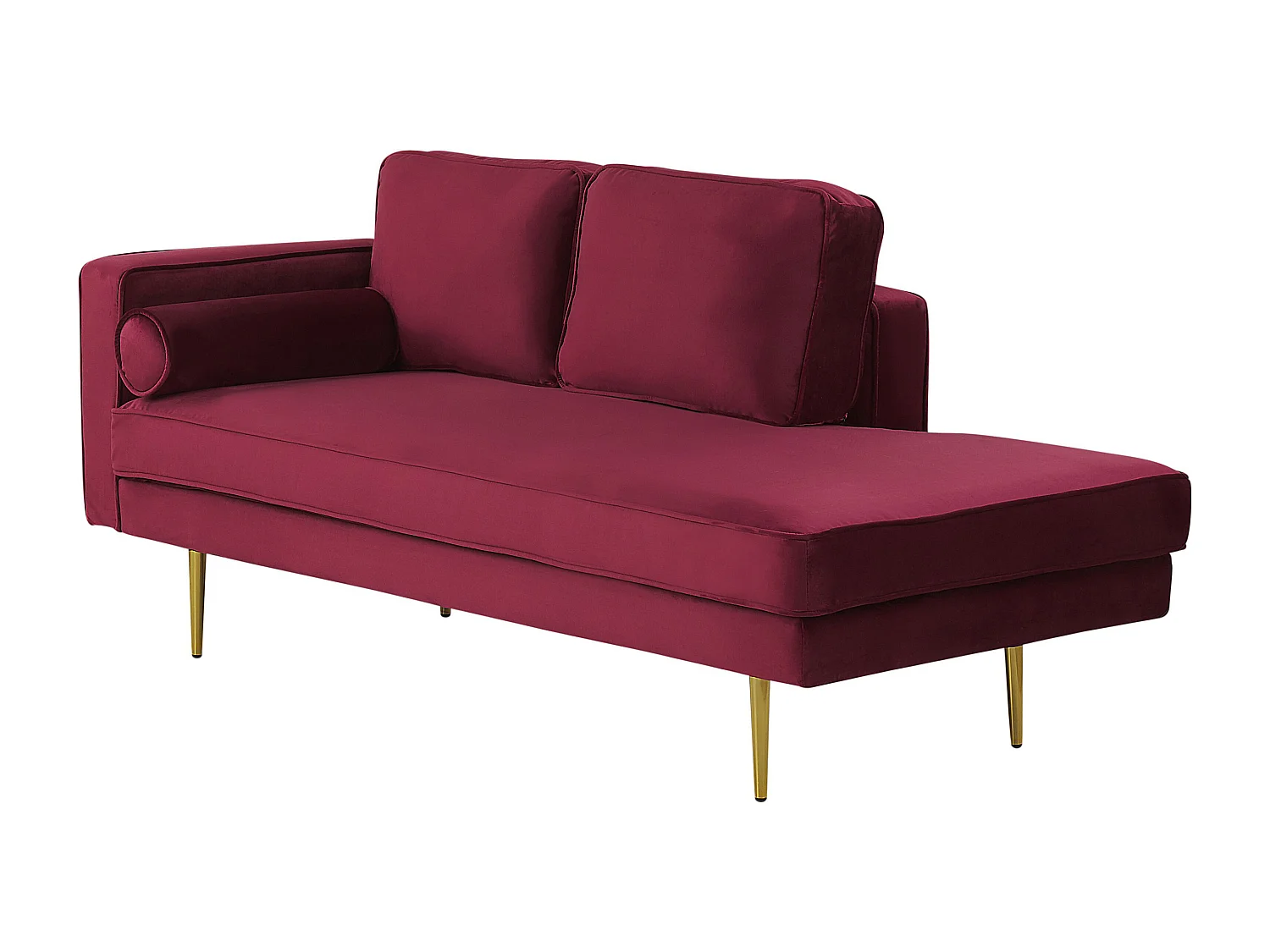 Chaise longue versione sinistra MIRAMAS Velluto Rosso scuro