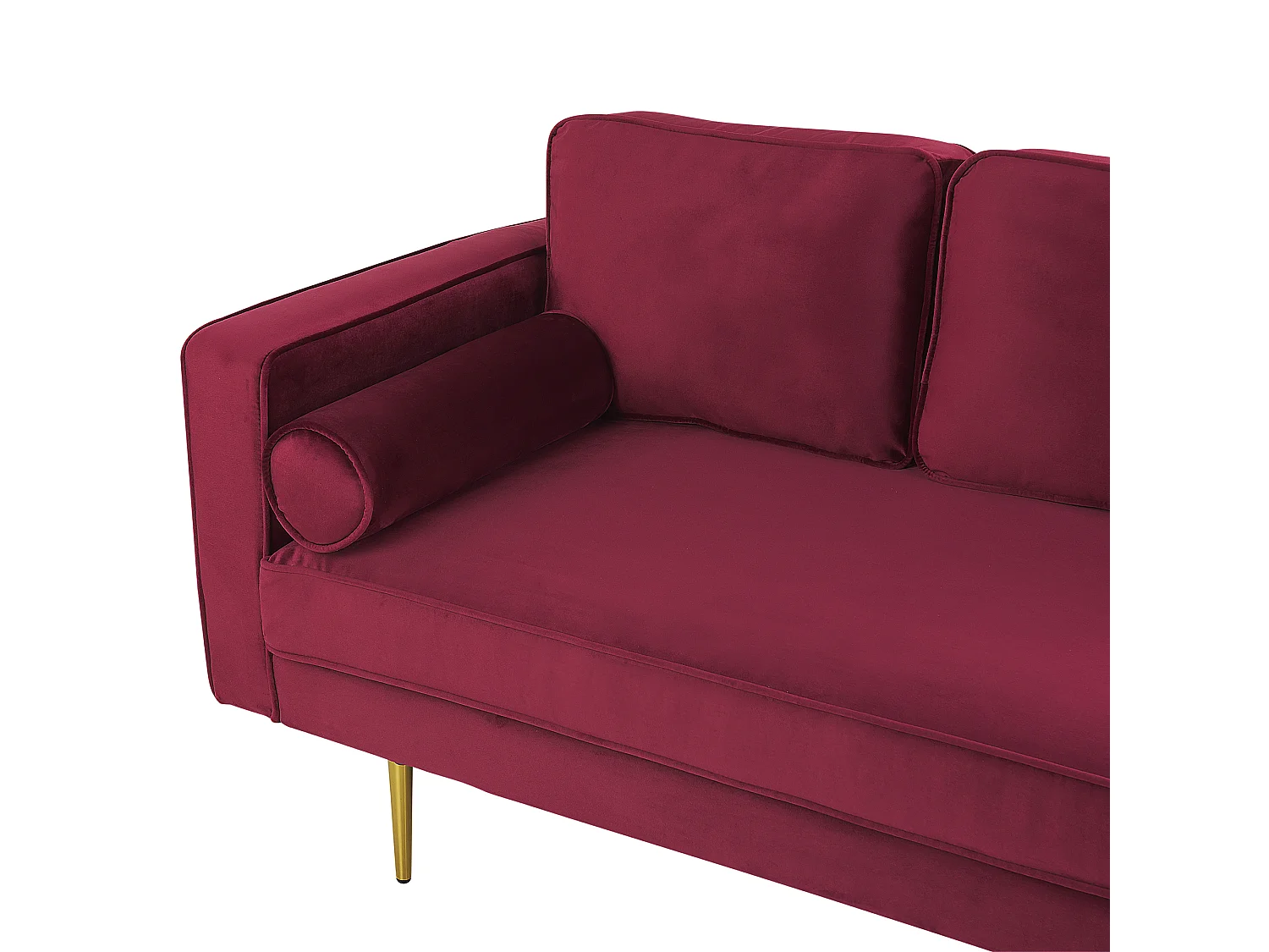 Chaise longue côté droite MIRAMAS Velours Rouge foncé