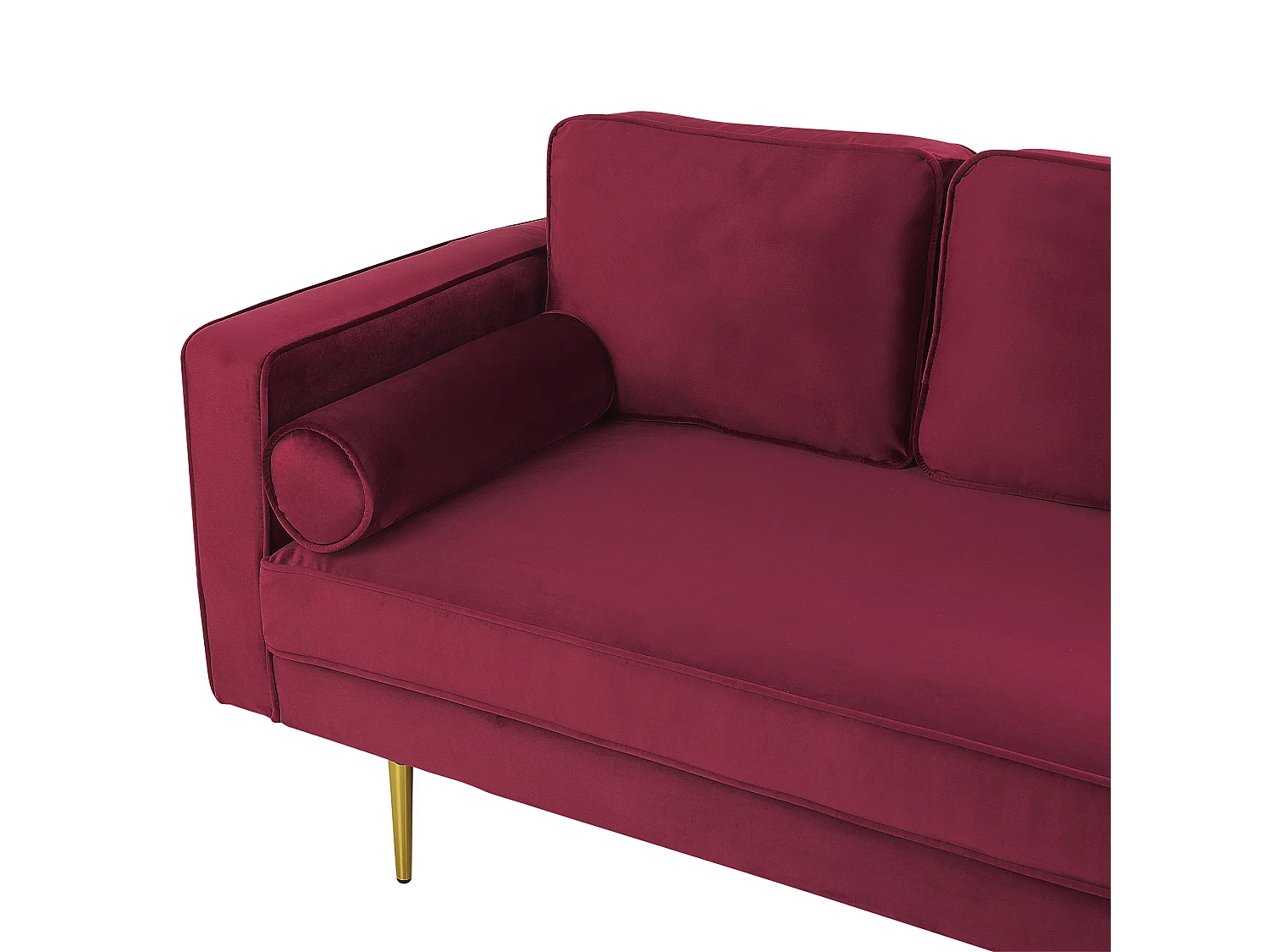 Chaise longue côté gauche MIRAMAS Velours Rouge foncé