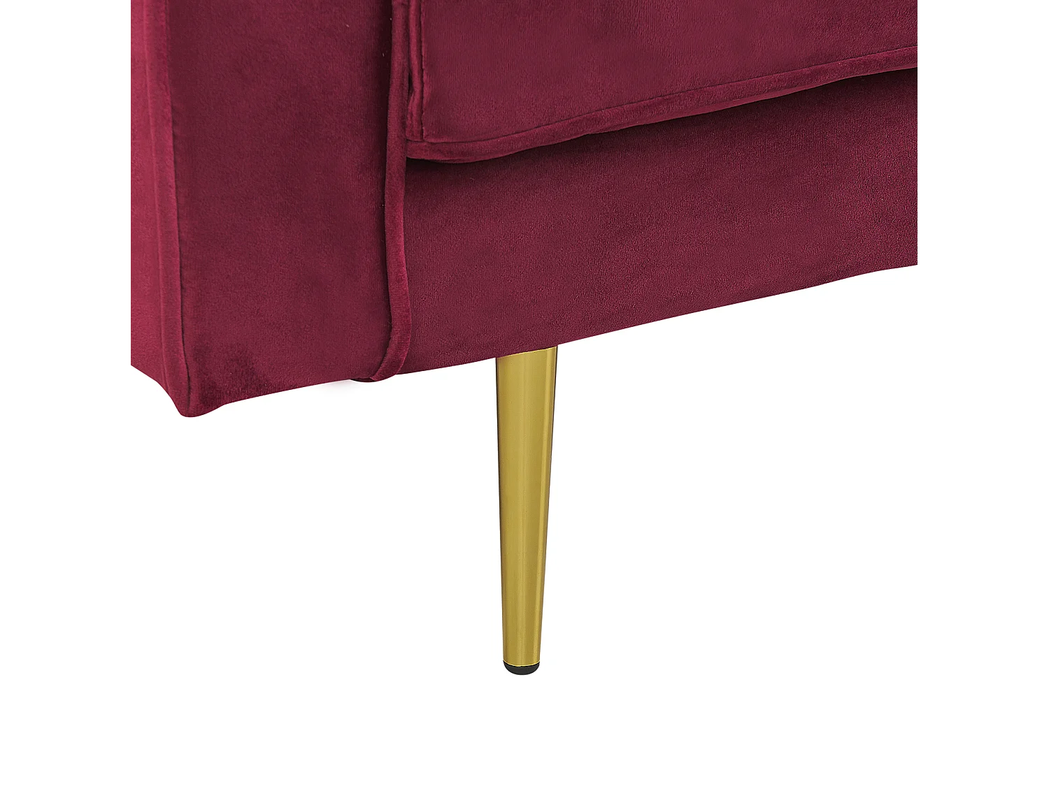 Chaise longue côté gauche MIRAMAS Velours Rouge foncé