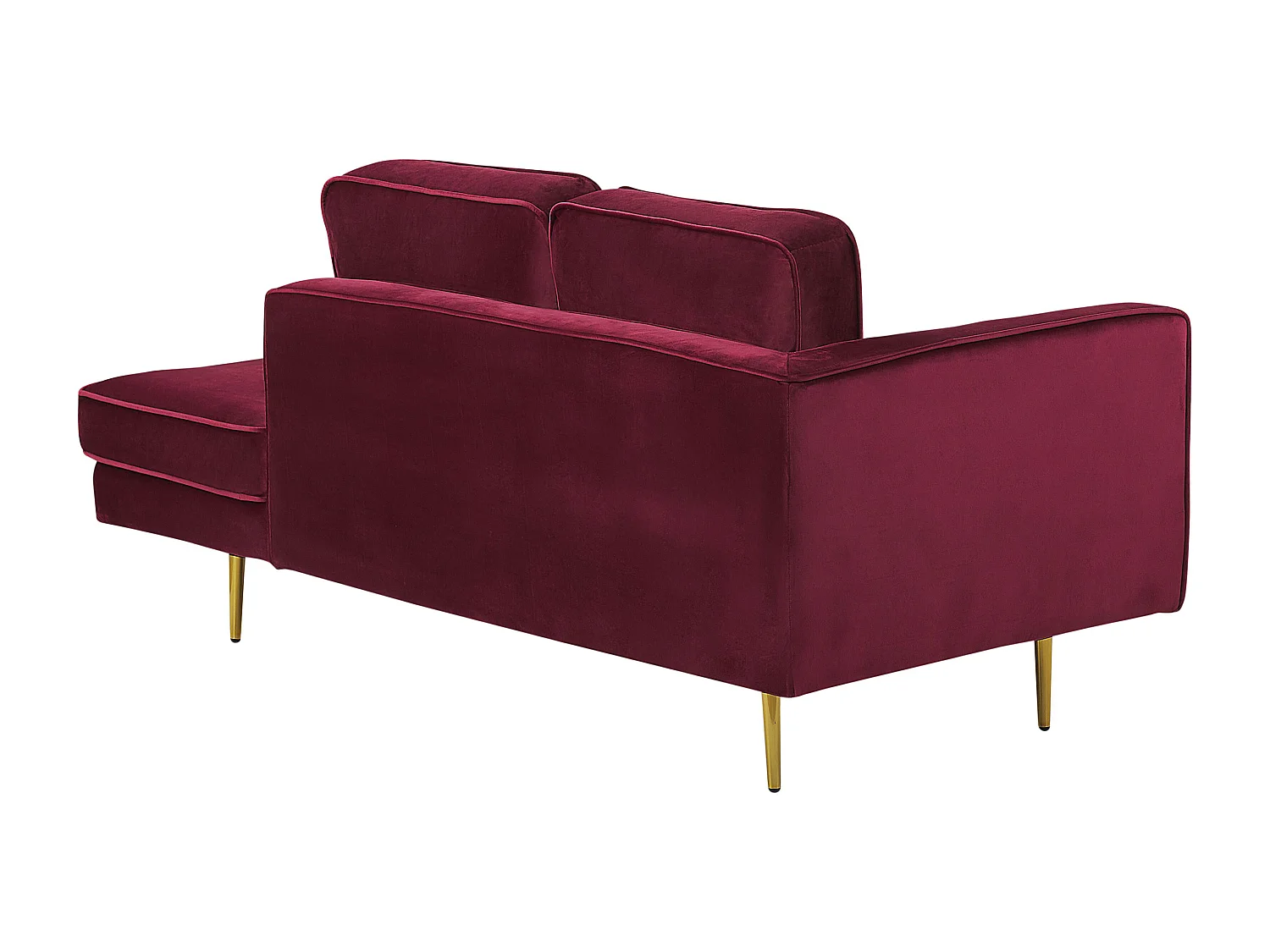 Chaise longue côté gauche MIRAMAS Velours Rouge foncé
