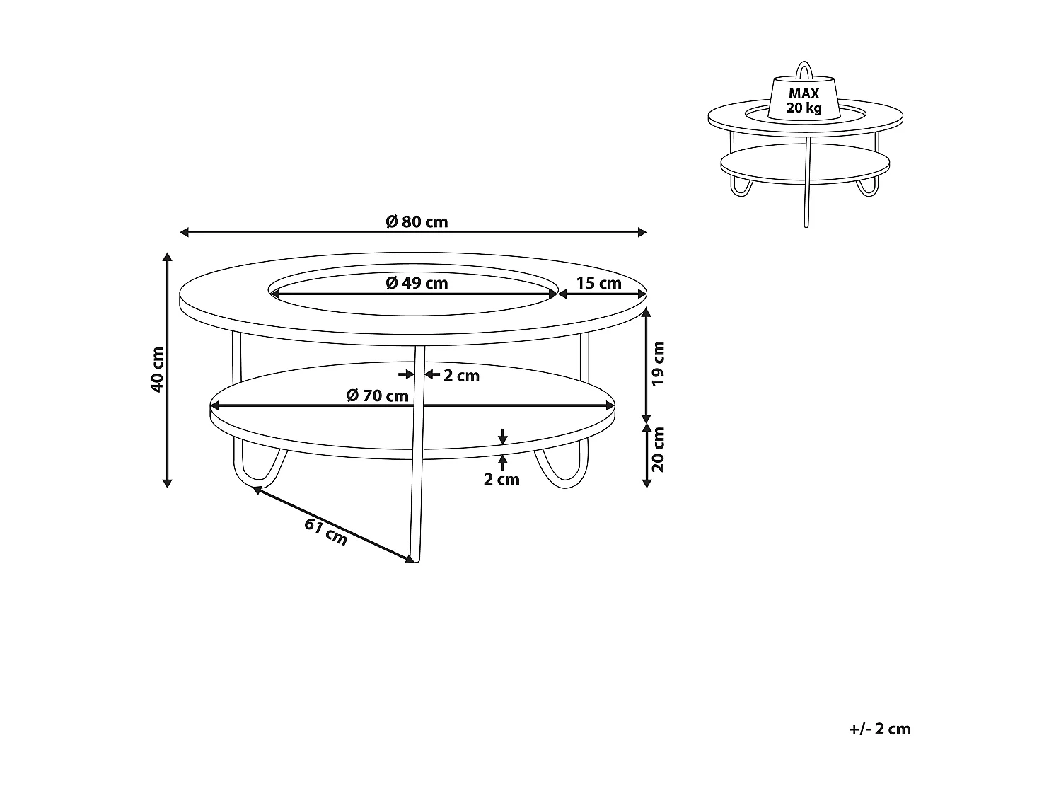 Salontafel CHICO Wit