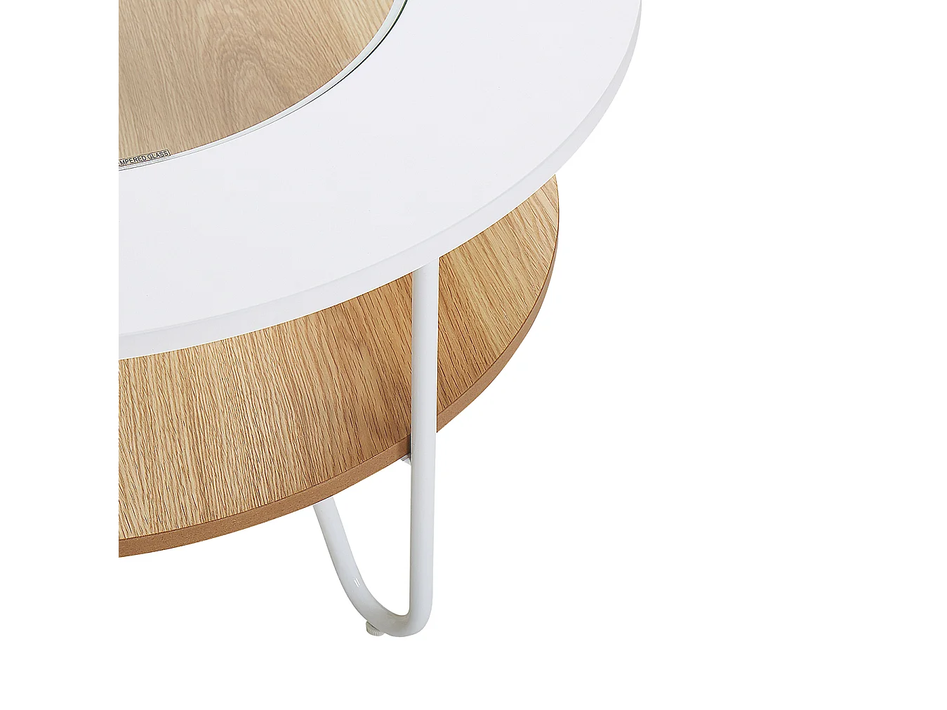 HSH Tavolino Da Caffè Rovere Bianco 99 Cm - Design Moderno Con Piedini Regolabili