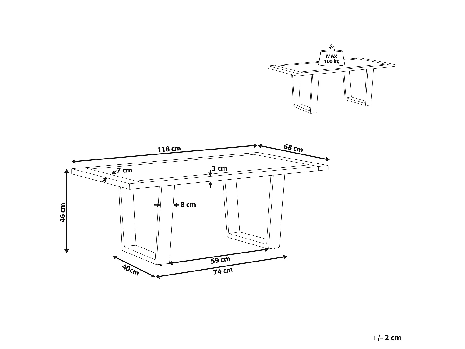 Salontafel GRENOLA Acaciahout Bruin
