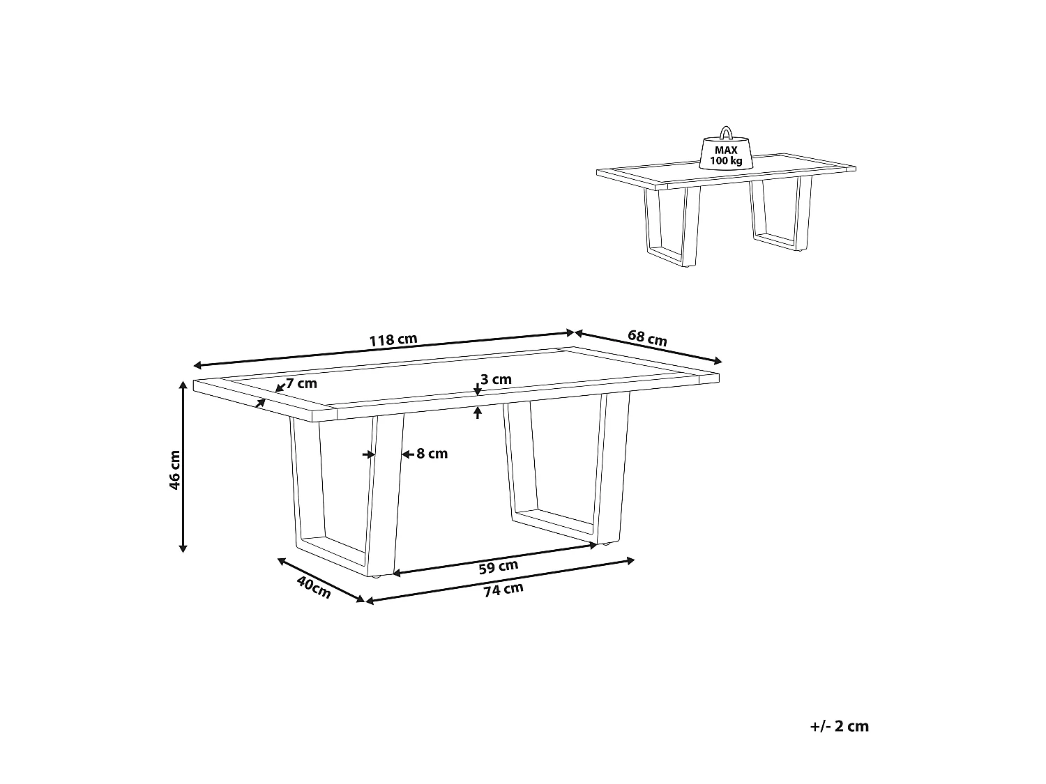 Table basse GRENOLA Acacia Marron