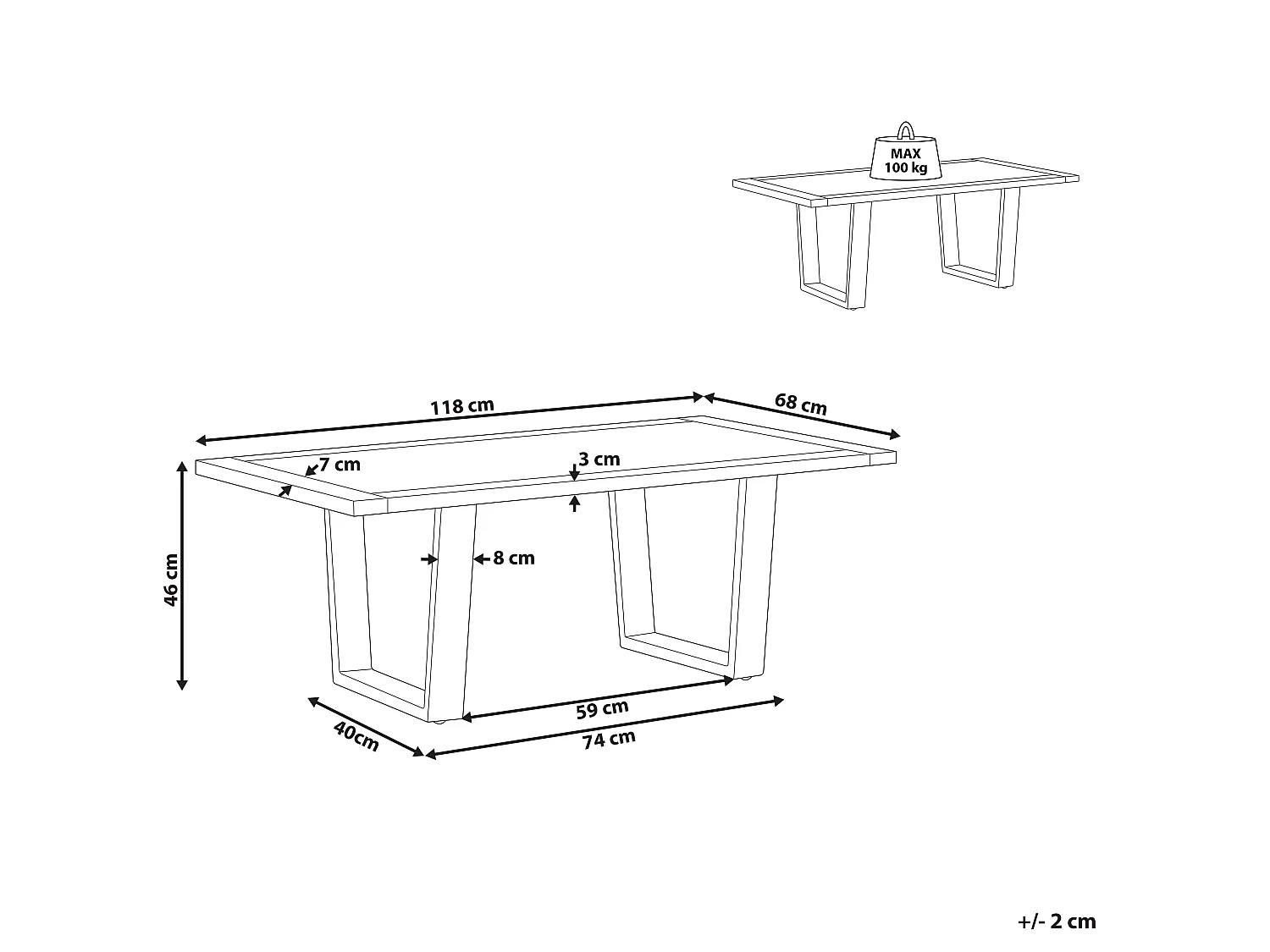 Salontafel GRENOLA Acaciahout Bruin