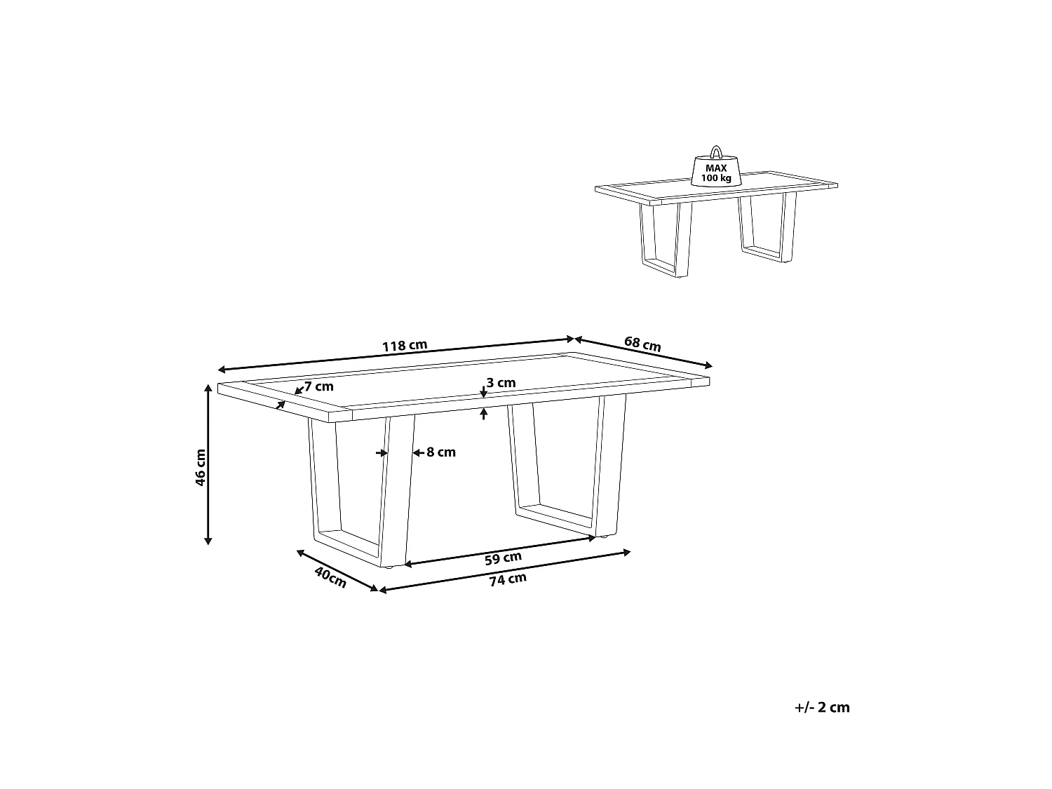 Salontafel GRENOLA Acaciahout Bruin