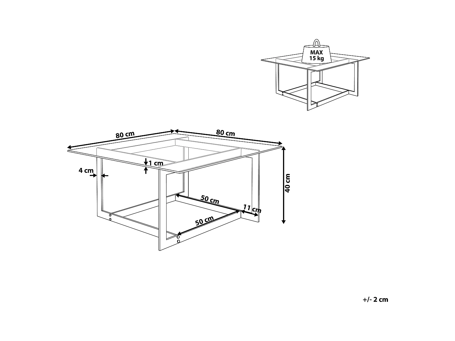 Moderner Couchtisch aus Glas mit Metallgestell Gold Crystal