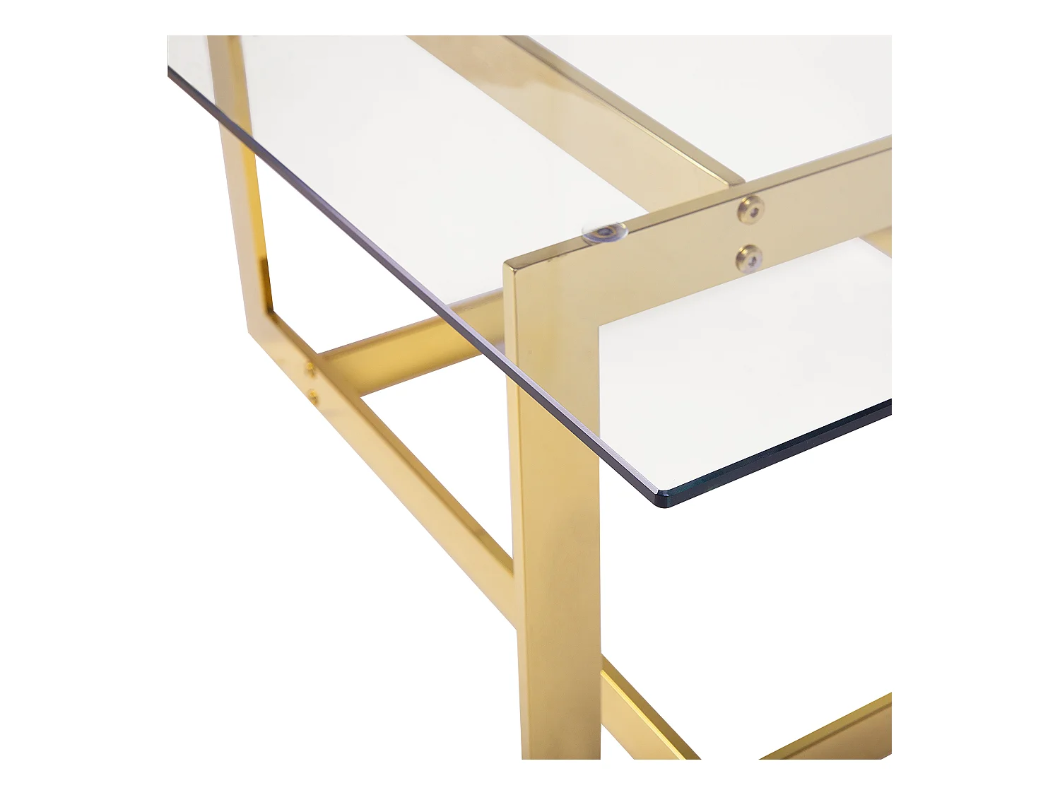 Moderner Couchtisch aus Glas mit Metallgestell Gold Crystal