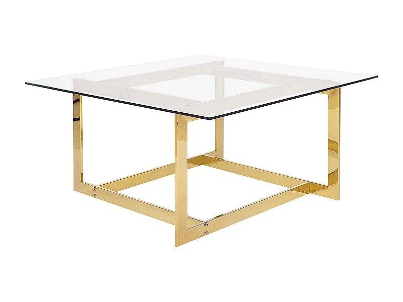 Table basse CRYSTAL Verre de sécurité Doré