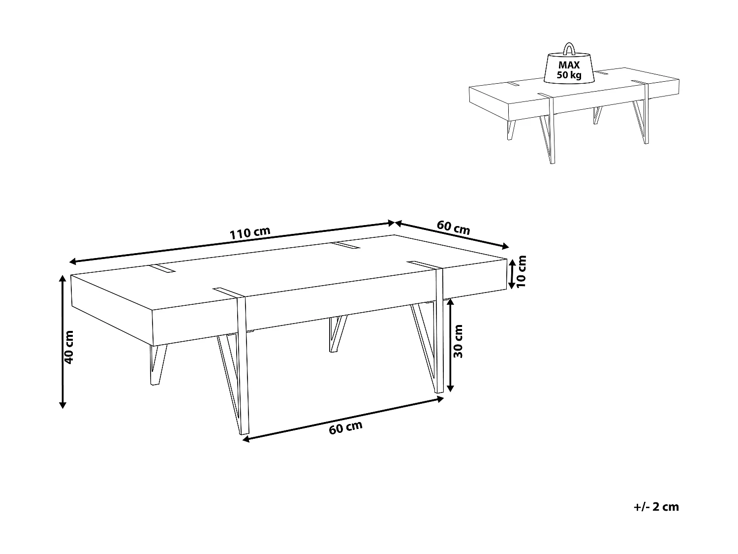Table basse ADENA Marron foncé