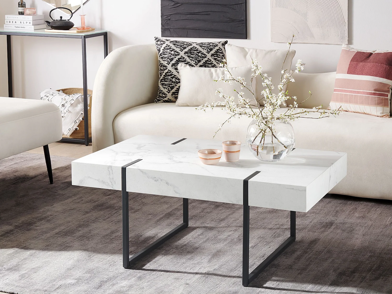 Salontafel MERCED Wit marmer