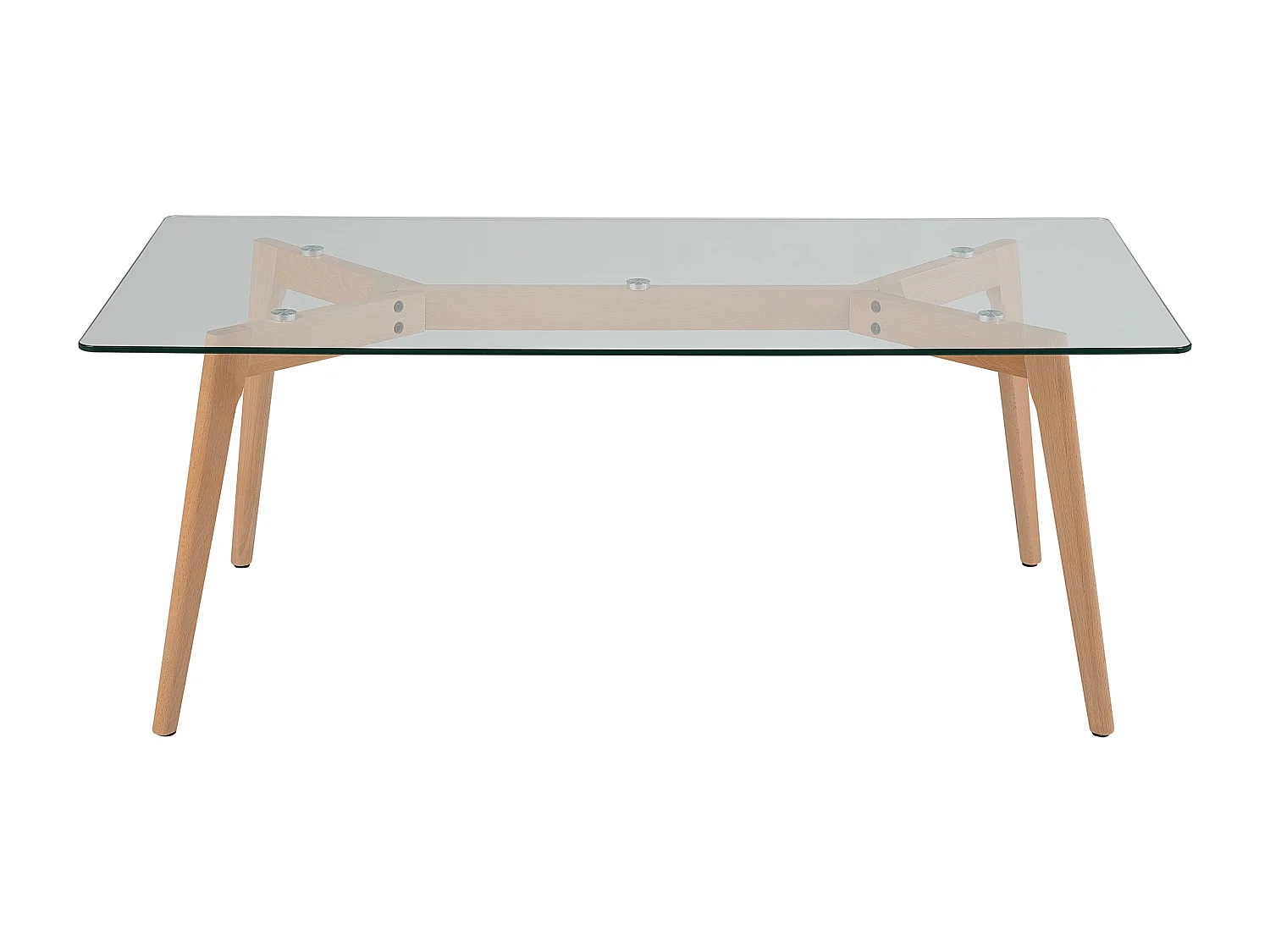 Couchtisch Sicherheitsglas 120 x 60 cm Buchenholz hellbraun / transparent Hudson