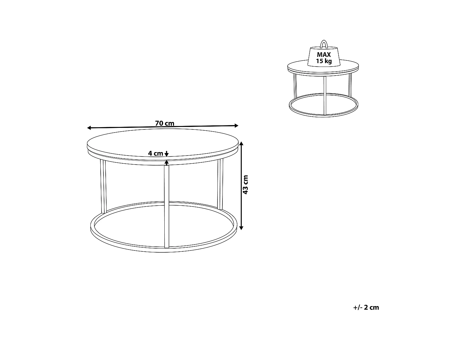 Tavolino da caffè CORAL Oro rosa
