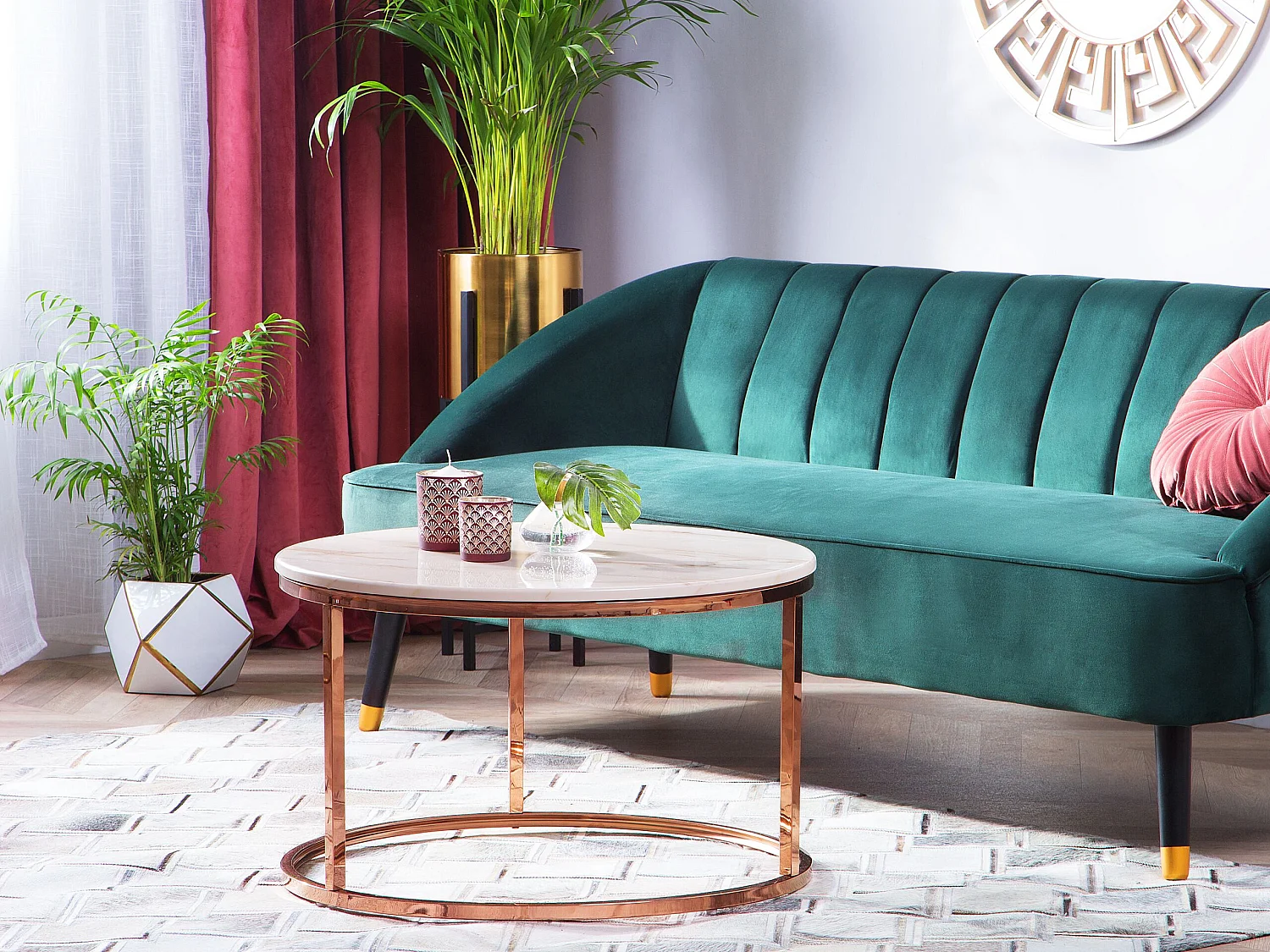 Table basse CORAL Rose doré