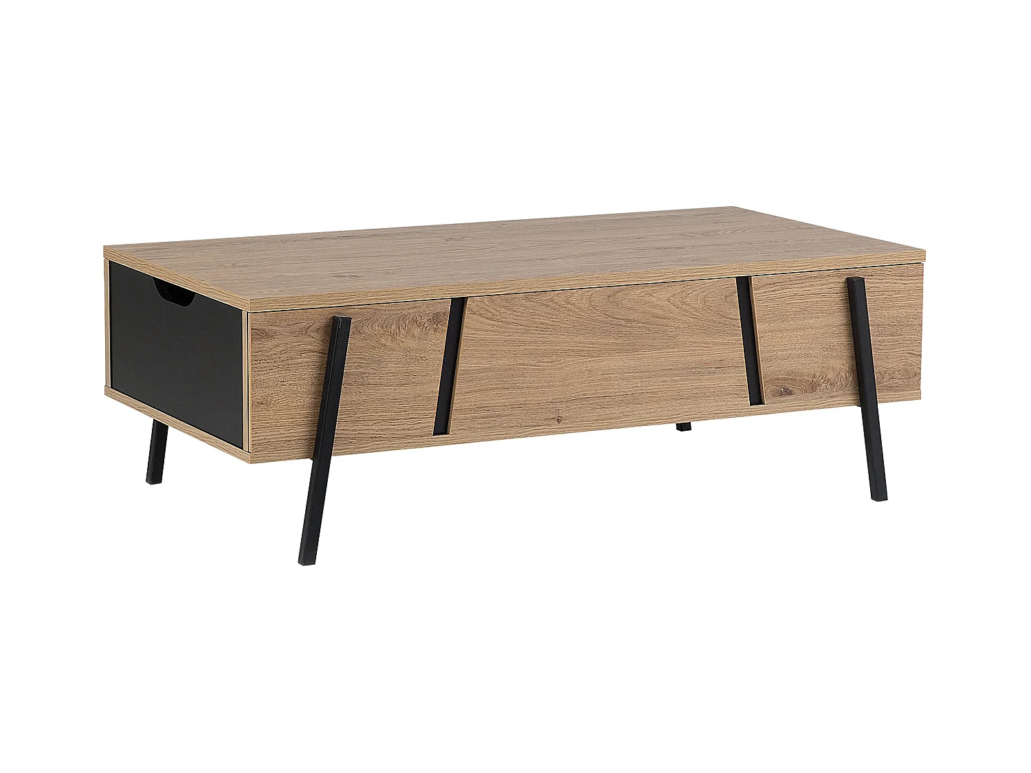 Table basse BLACKPOOL Marron/noir avec rangement