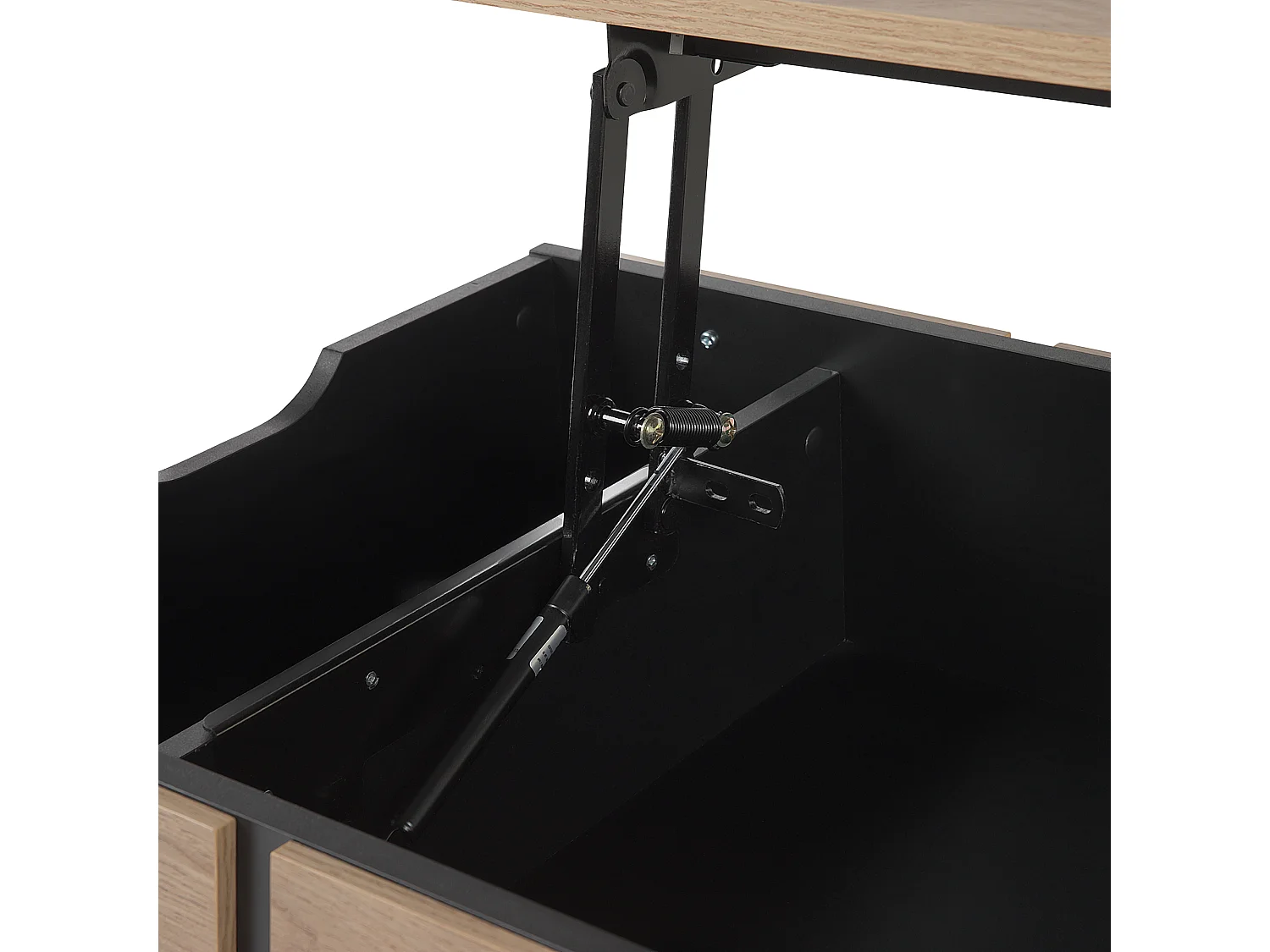 Moderner Couchtisch mit Stauraum heller Holzfarbton/schwarz Blackpool