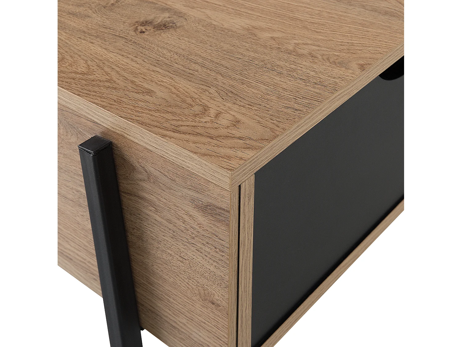 Moderner Couchtisch mit Stauraum heller Holzfarbton/schwarz Blackpool