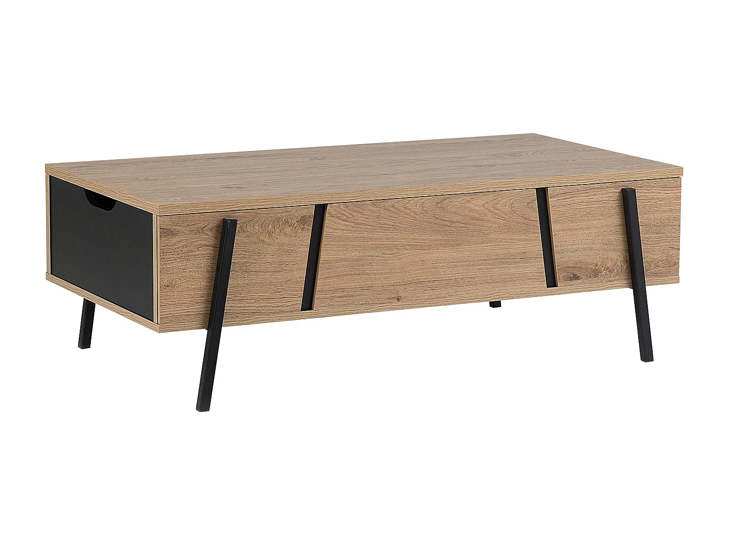 Table basse BLACKPOOL Marron/noir avec rangement