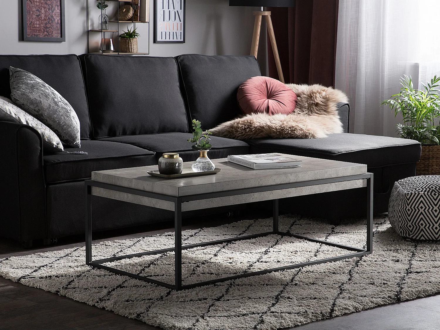 Table basse ALTOS Effet béton gris