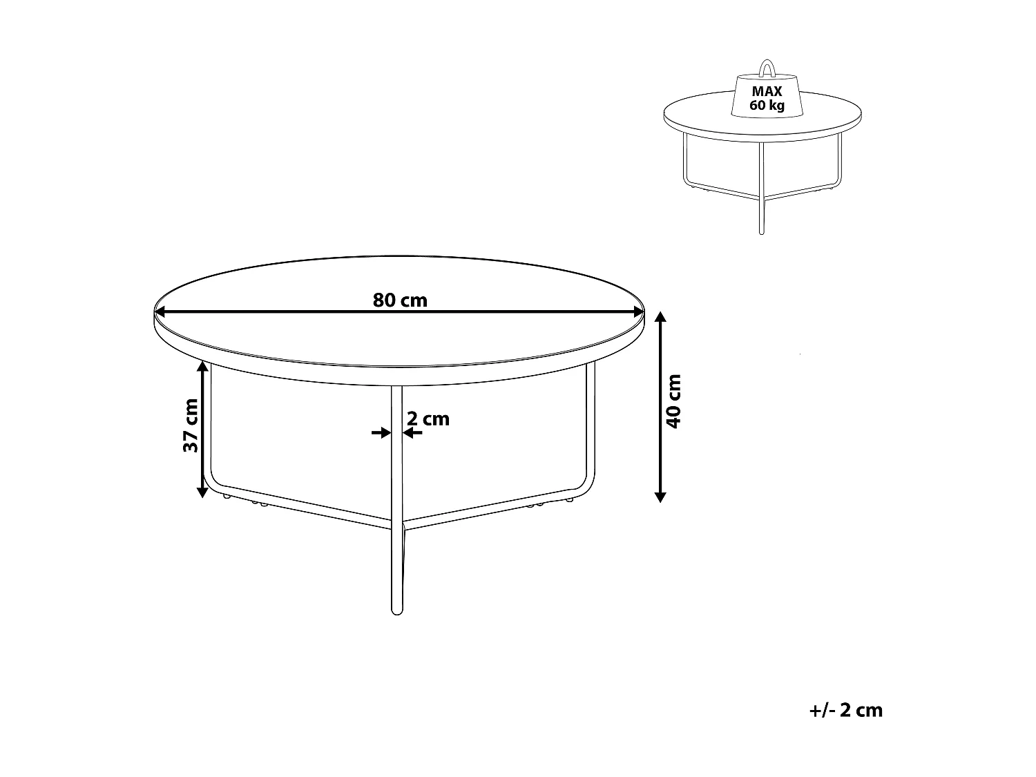 Salontafel MELODY Lichtbruin