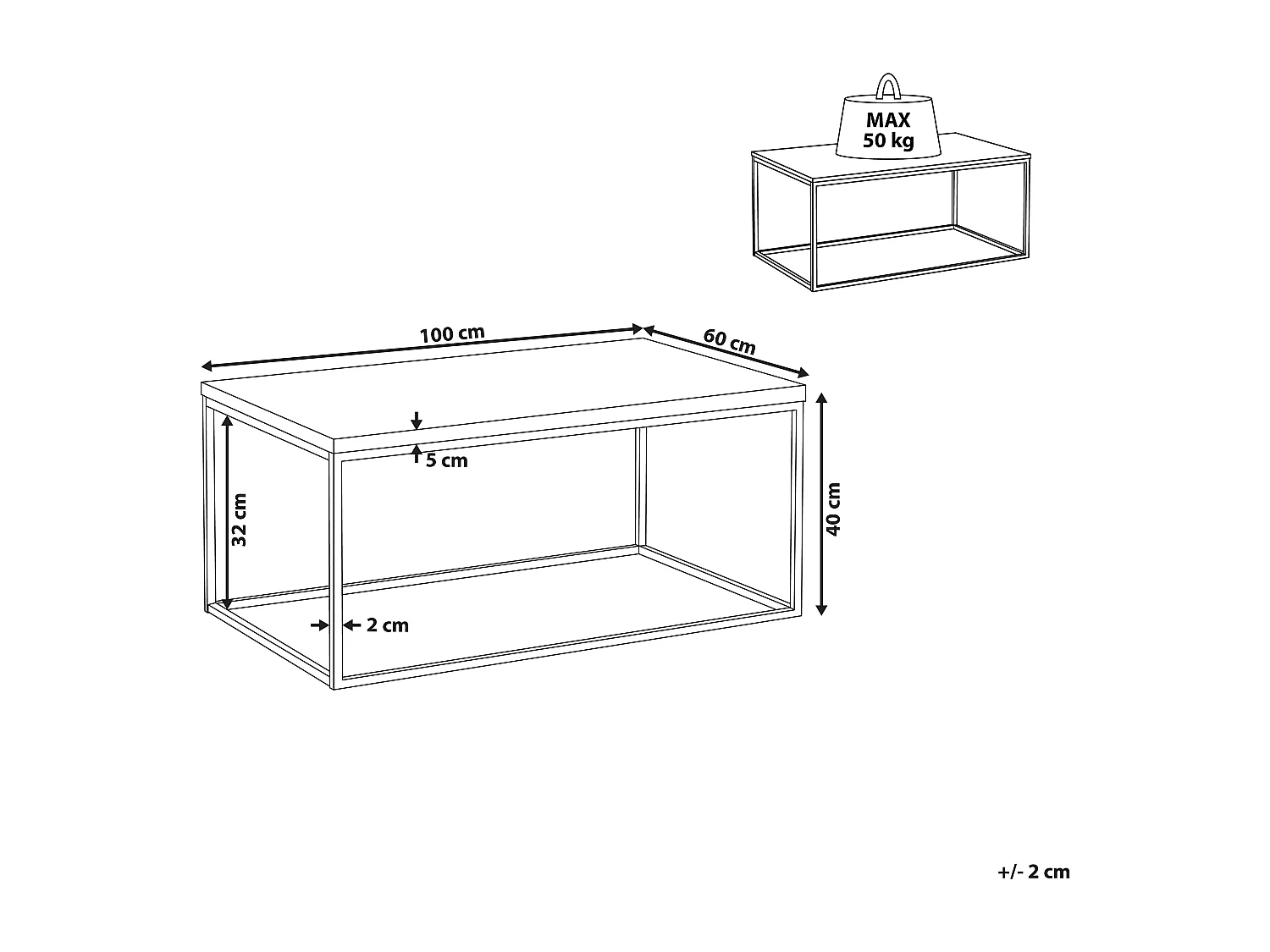 Tavolino da caffè DELANO Grigio effetto cemento