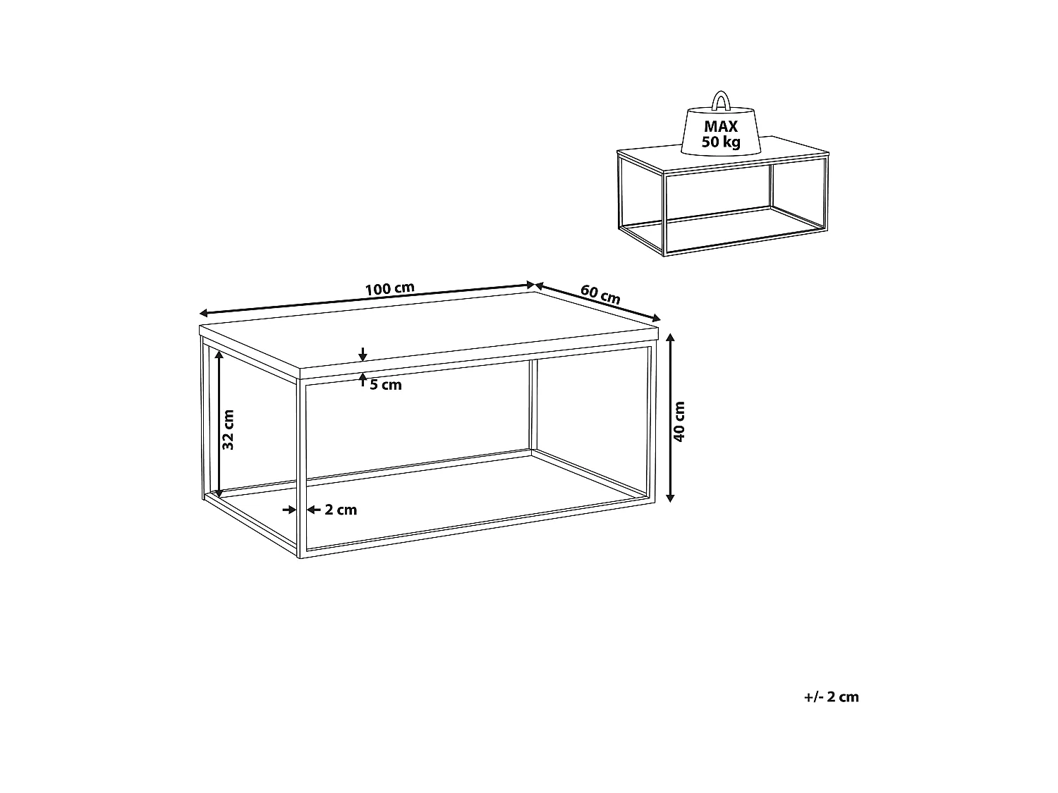 Stolik kawowy DELANO Szary efekt betonu
