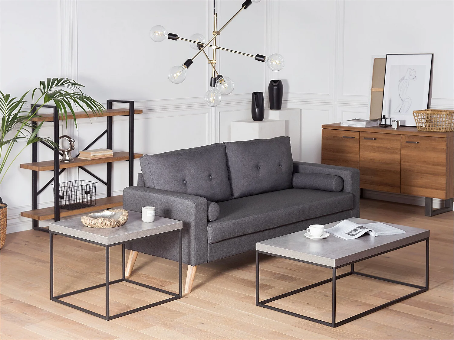 Mesa de centro DELANO Gris efecto hormigón