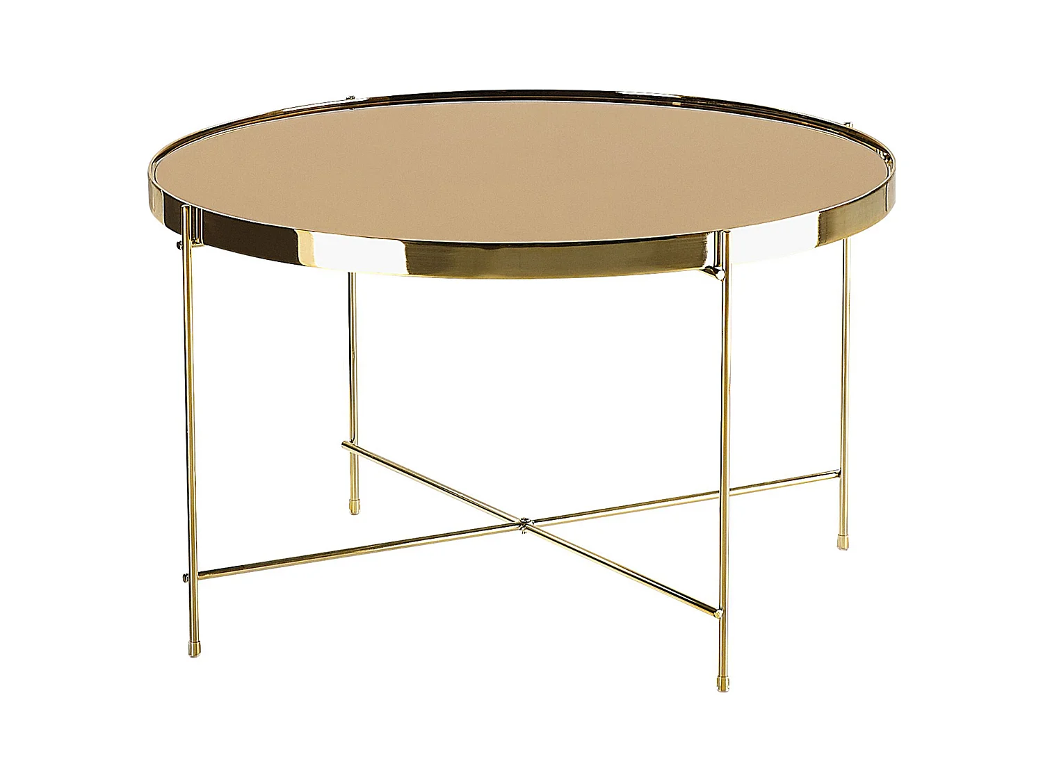 Table d'appoint LUCEA Verre de sécurité Doré