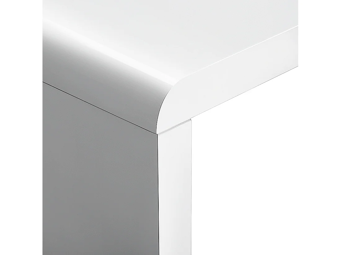 Couchtisch Kaffeetisch Clubtisch weiß U-förmig Glänzend 60 x 120 cm Milwaukee