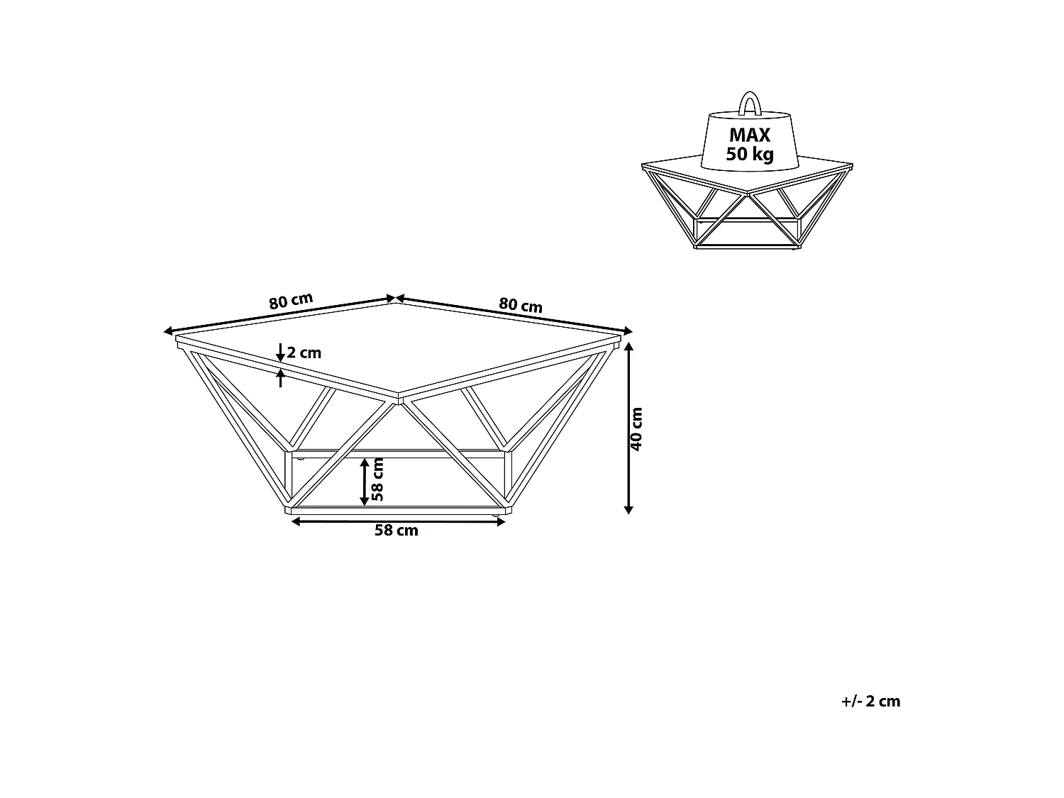 Table basse MALIBU Marbre/doré