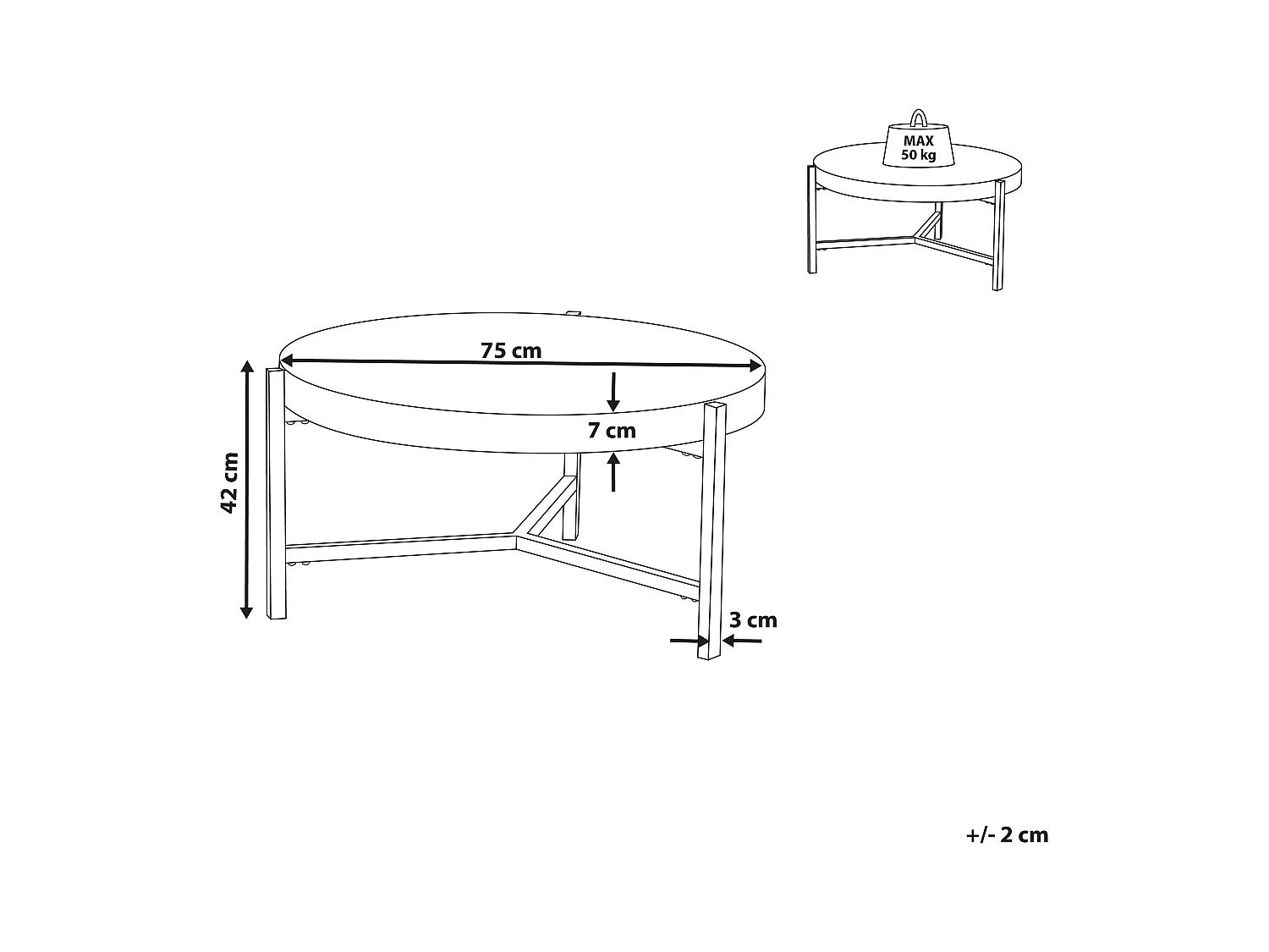 Table basse BONITA Taupe