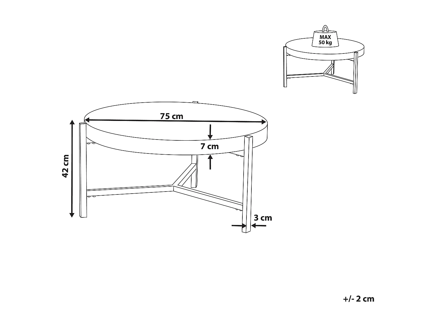 Table basse BONITA Taupe