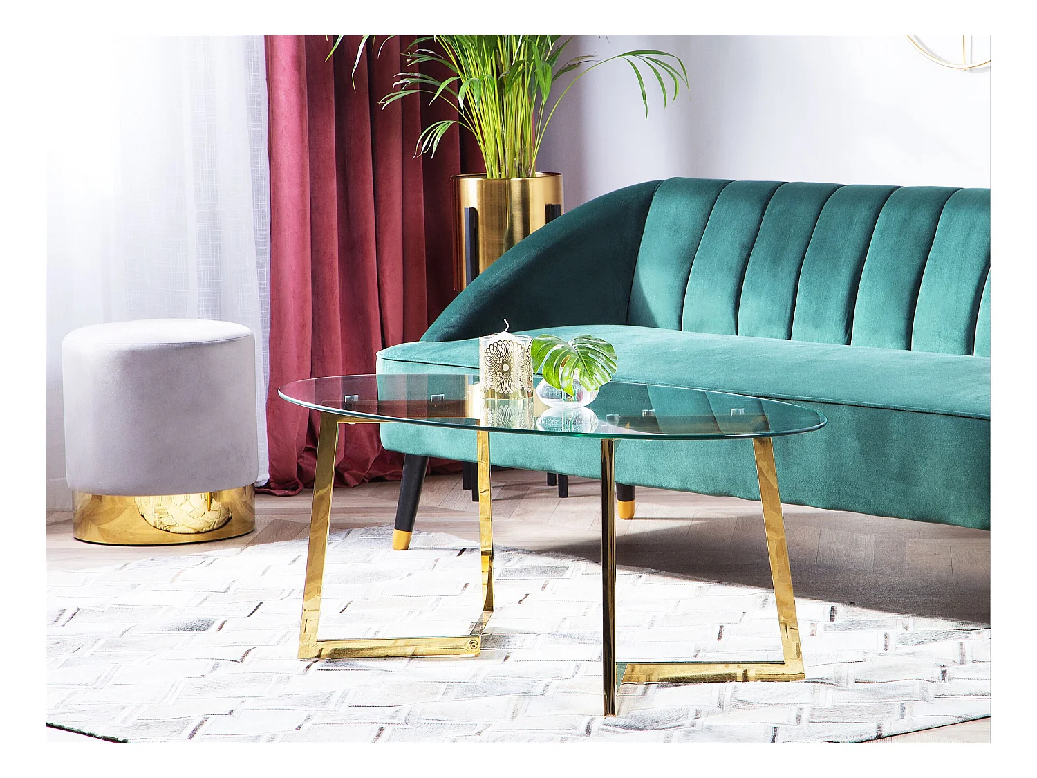 Table basse FRESNO Verre Doré