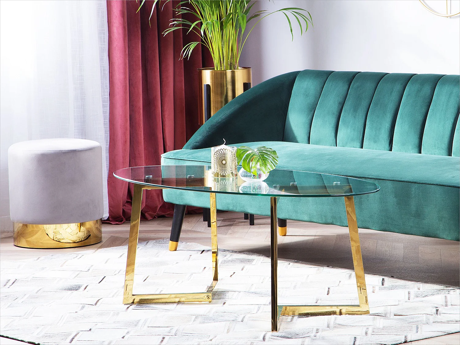 Salontafel FRESNO Glas Goud
