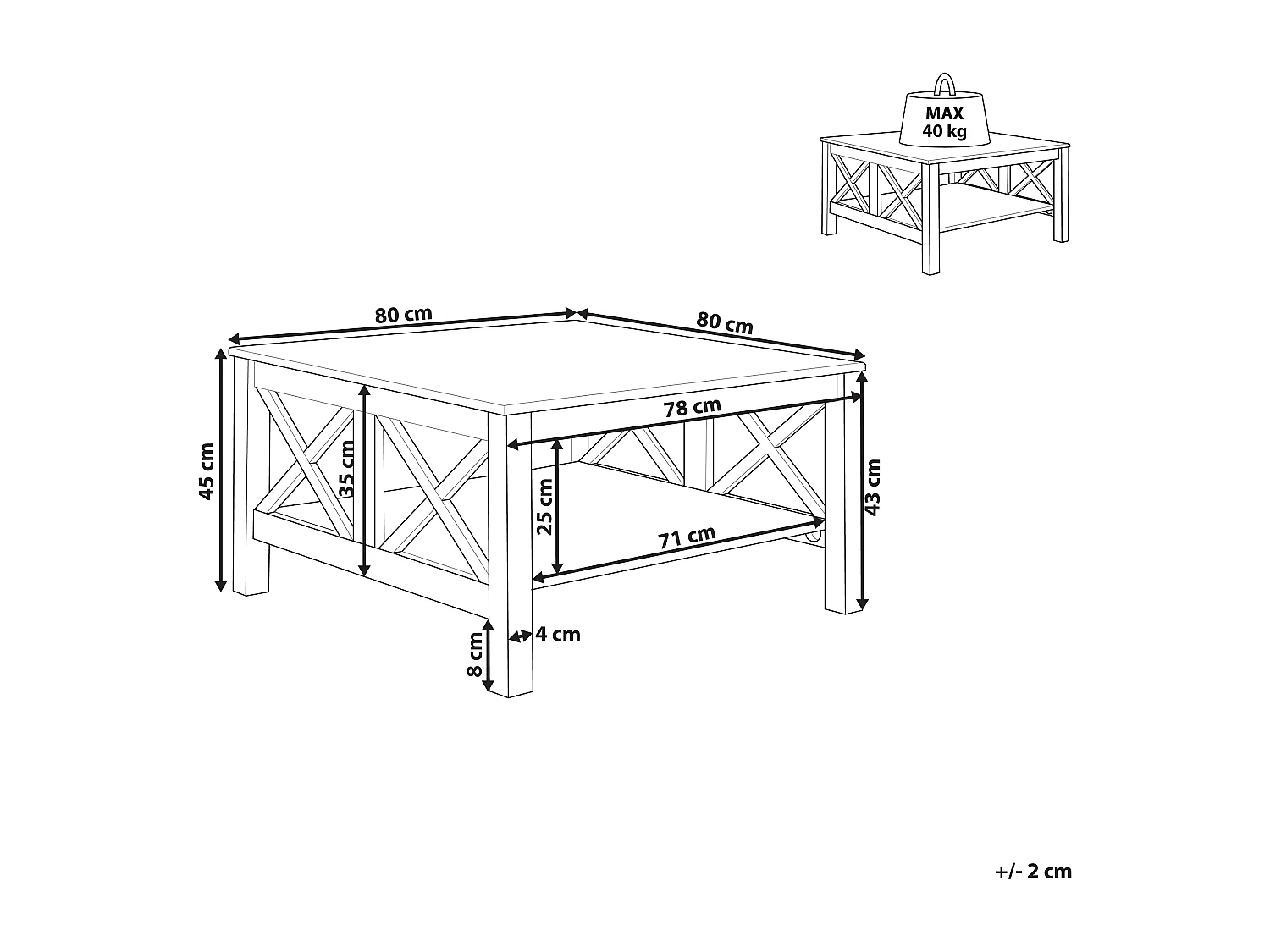 Salontafel LOTTA Wit