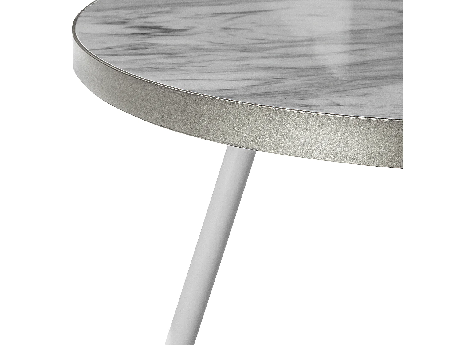 Couchtisch MDF-Platte Marmor Optik Silber RAMONA