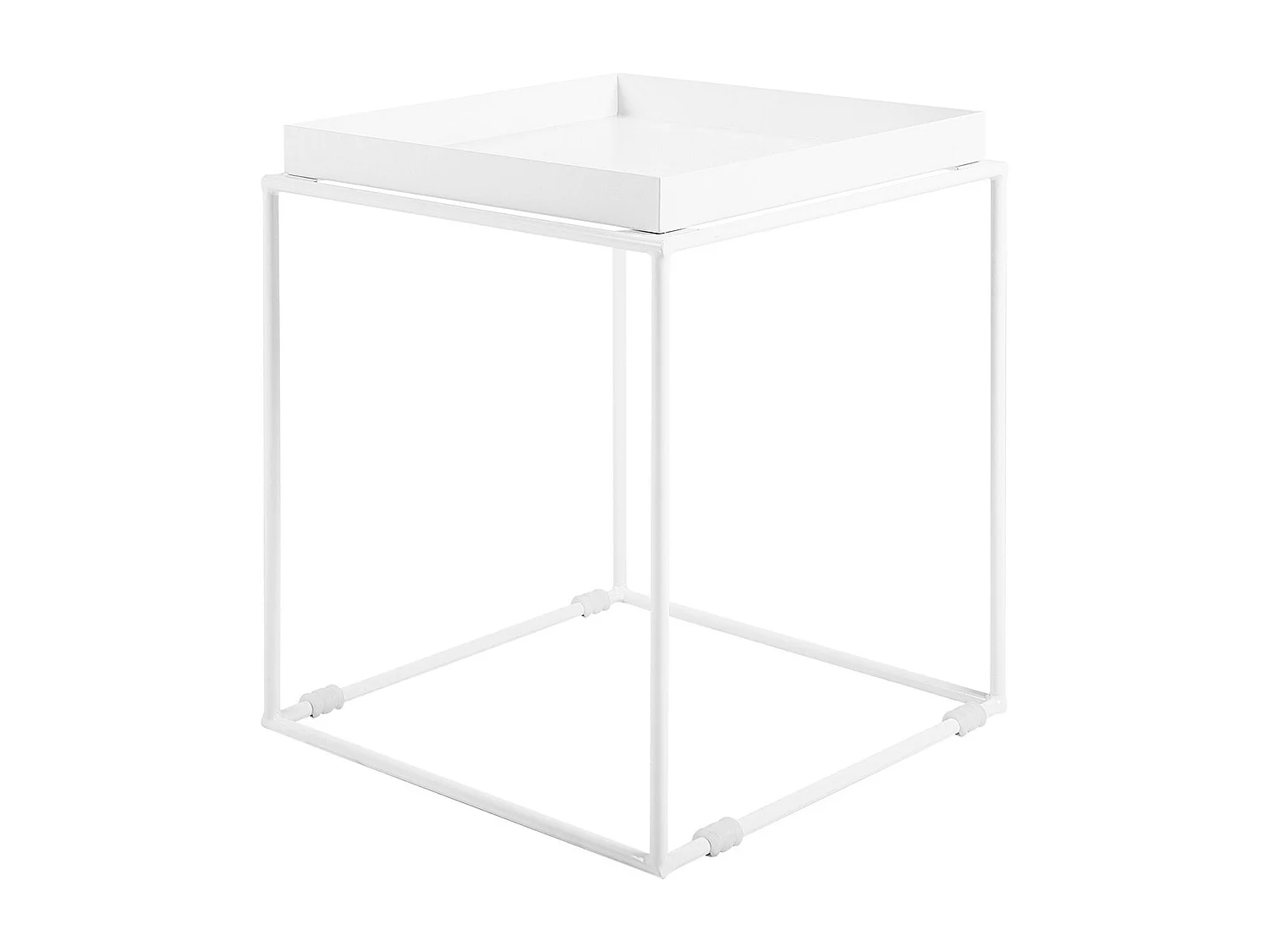 Beistelltisch aus Metall in Weiß Couchtisch Blumentisch Saxon