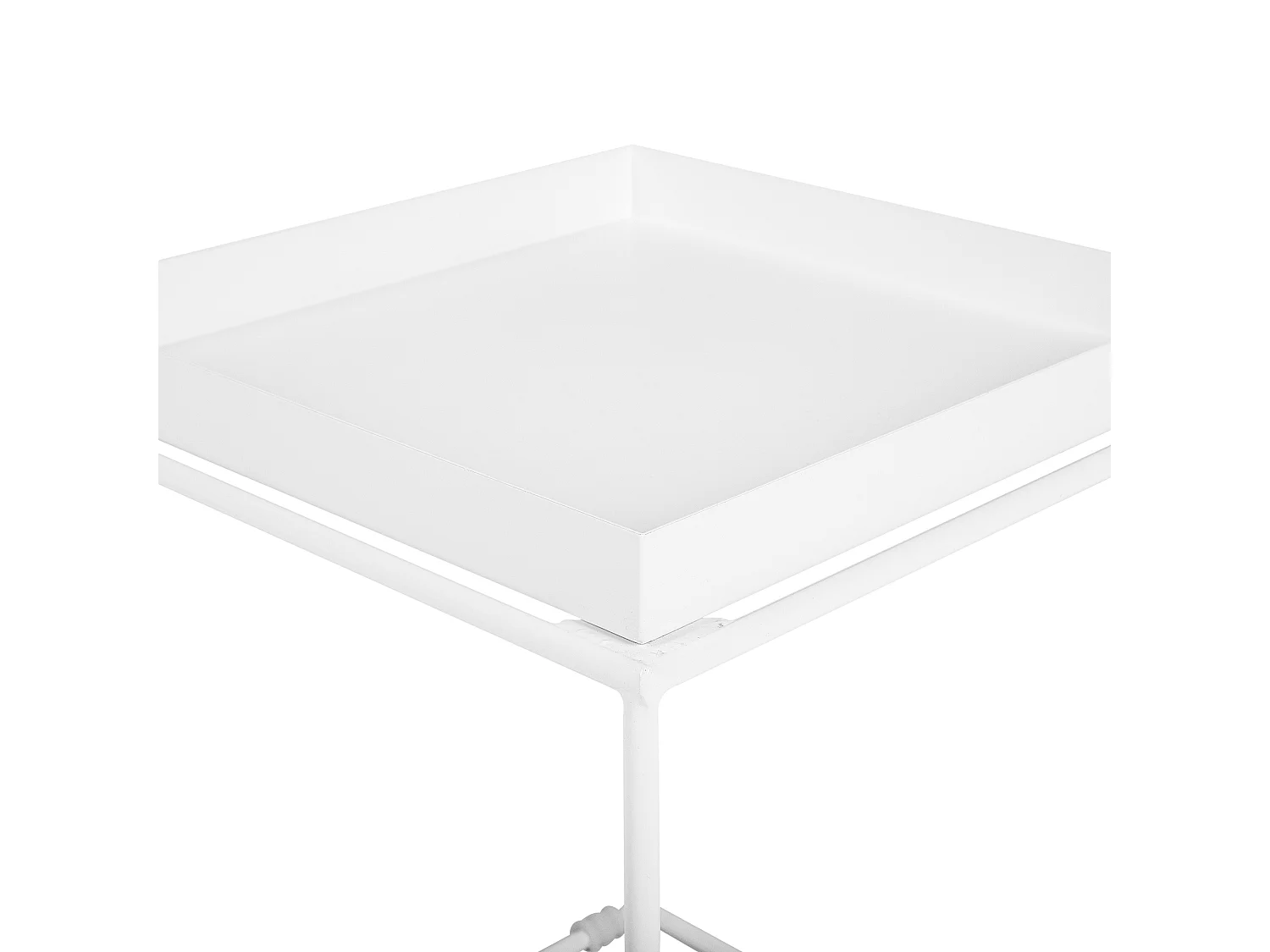 Beistelltisch aus Metall in Weiß Couchtisch Blumentisch Saxon