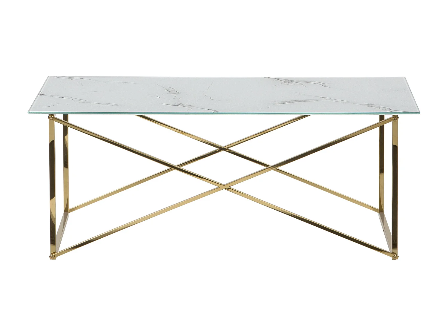 Table basse EMPORIA Verre de sécurité Marbre/doré