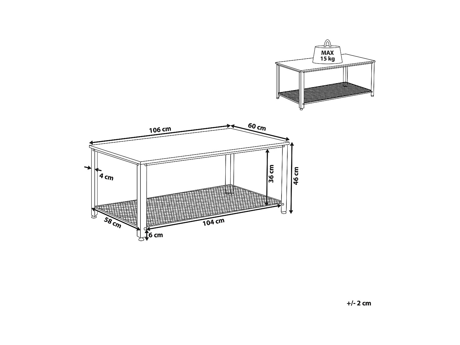 Stolik kawowy ASTON Brązowy/ czarny