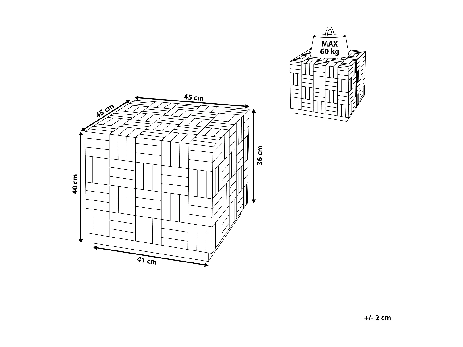 Praktischer Beistelltisch Teakholz Würfel braun Gameti
