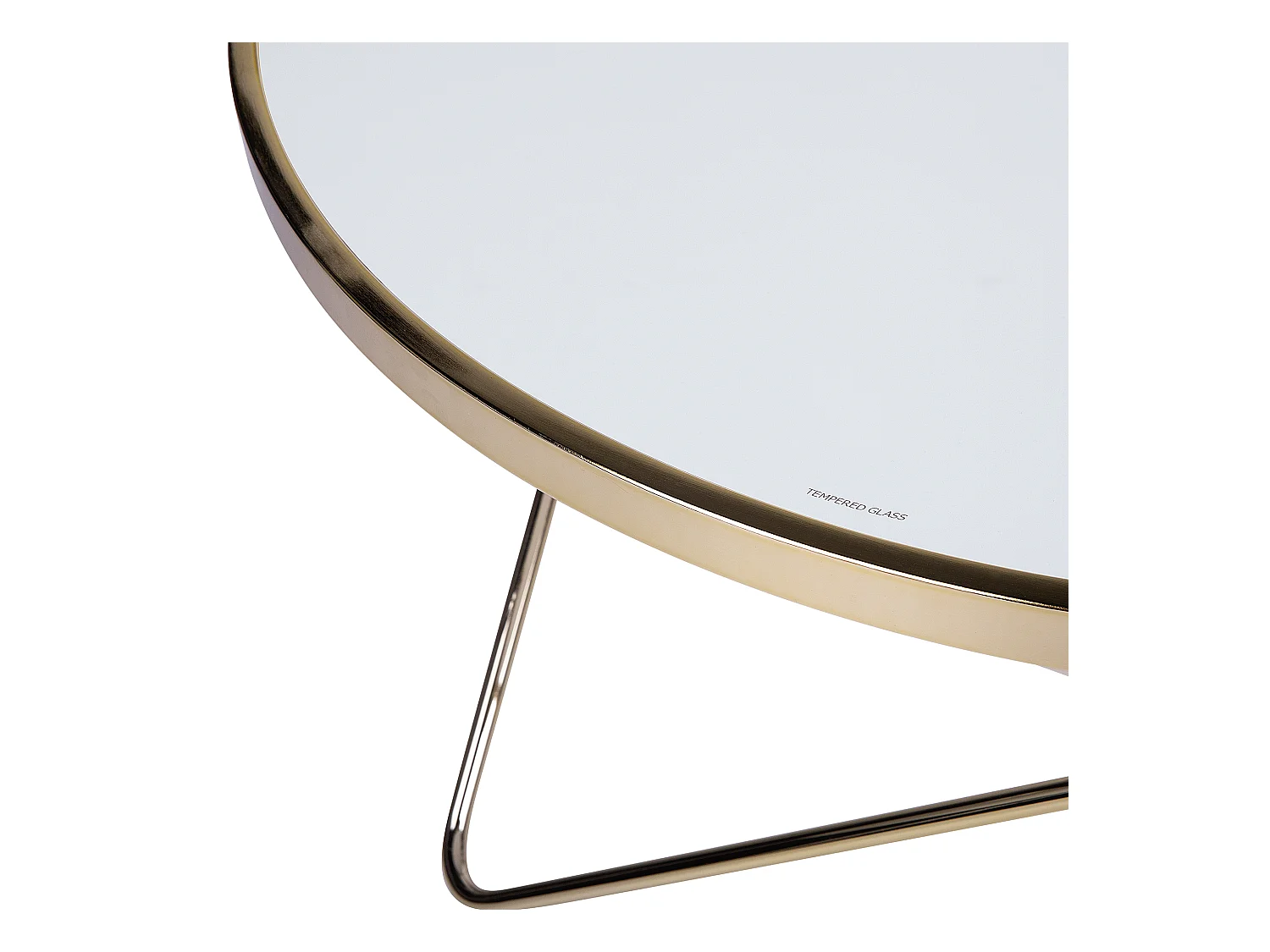 Stolik kawowy MERIDIAN Szkło hartowane Biały/ złoty