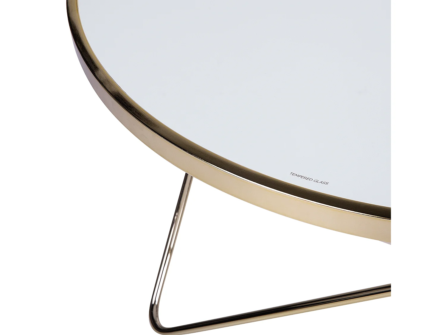 Tavolino da caffè MERIDIAN Vetro temperato Bianco/ Oro