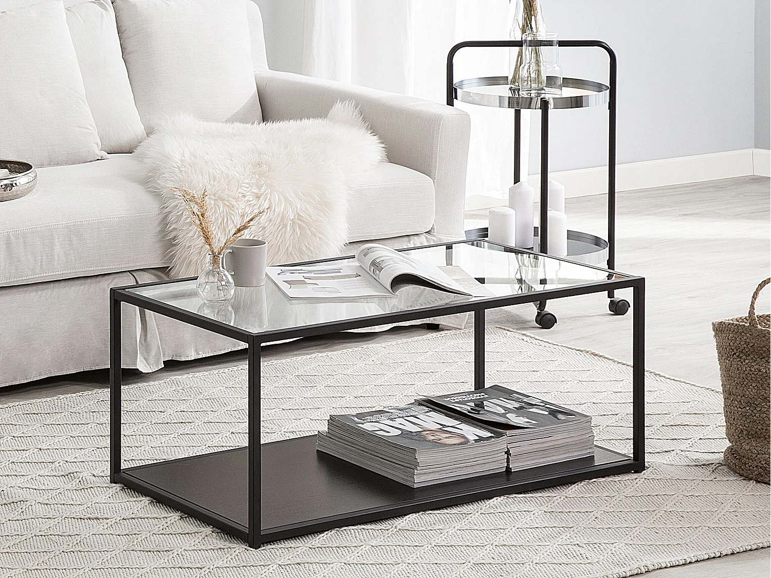 Table basse MEDORA Verre Noir