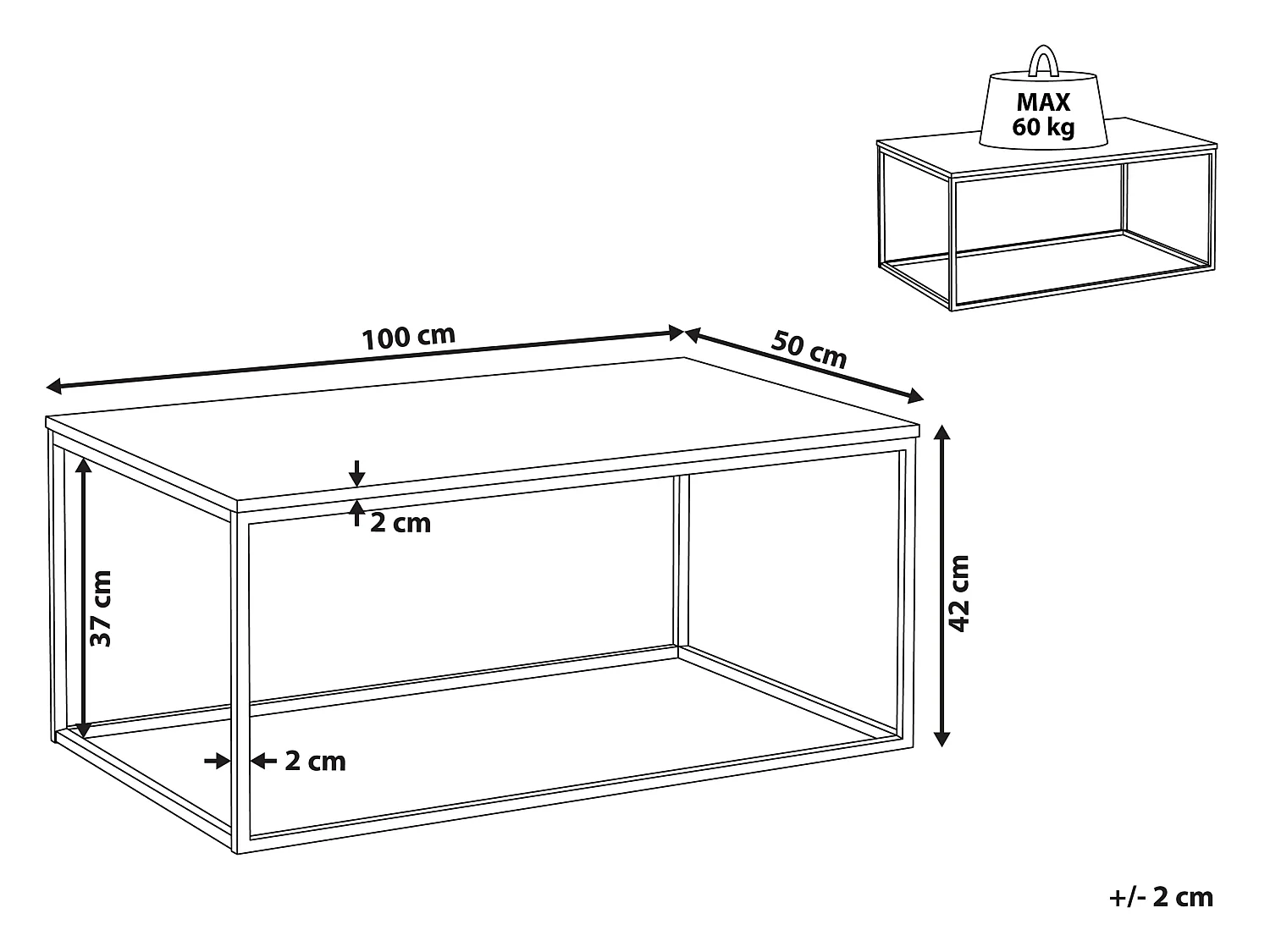 Table basse MEDORA Verre Noir