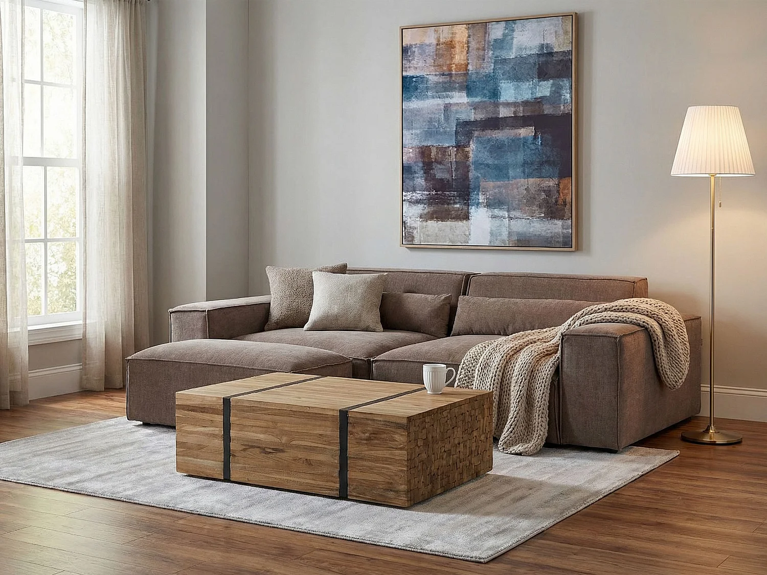 Table basse GANDER Teck Marron