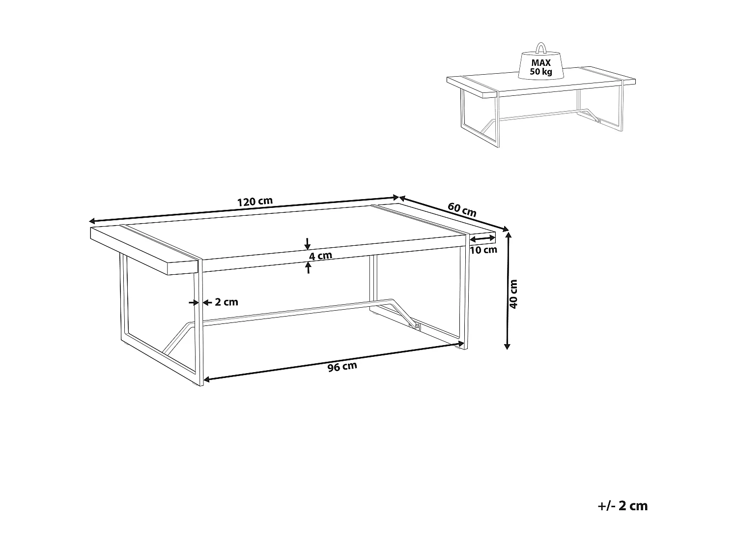 Salontafel TULSA Wit