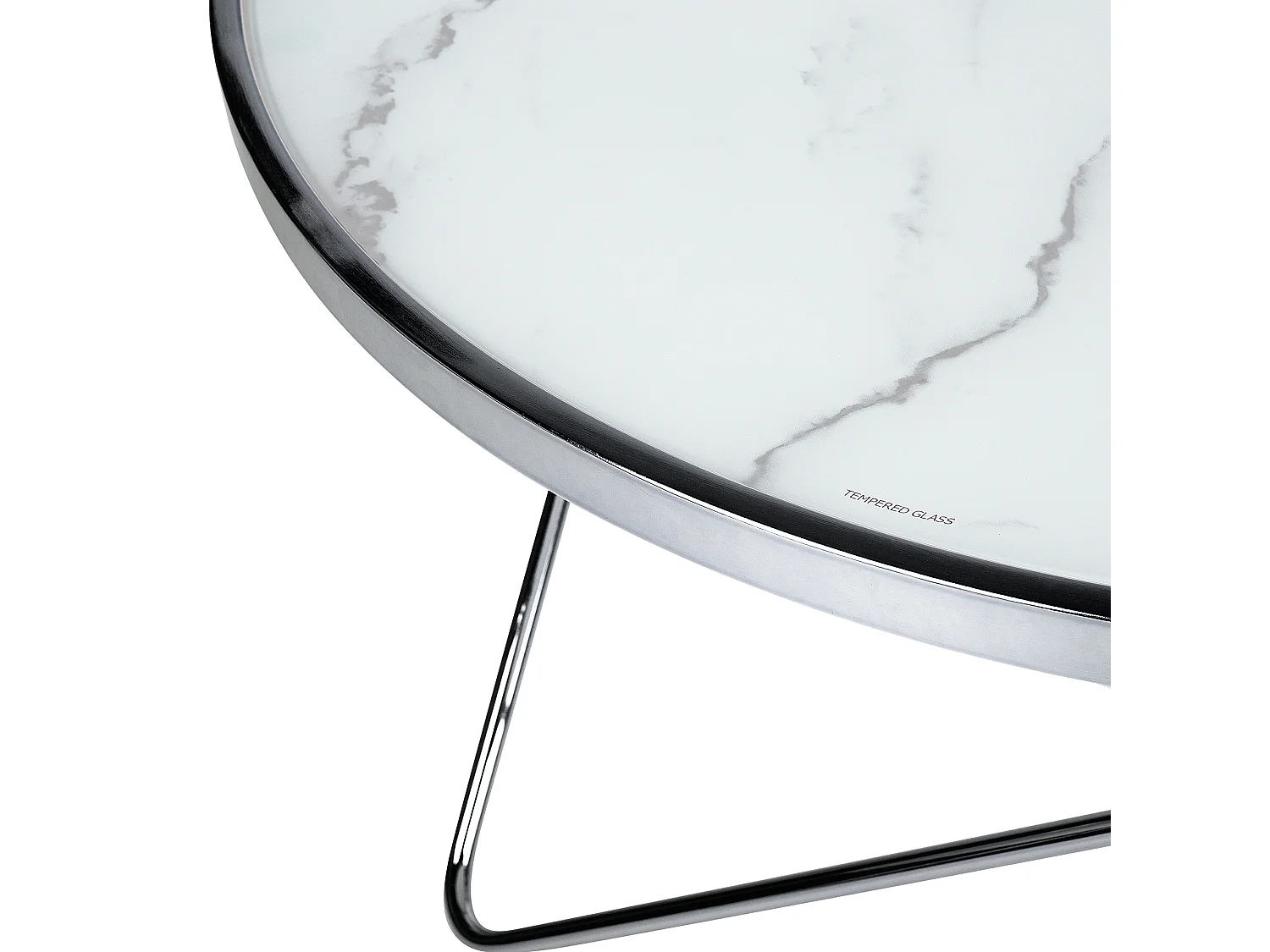 Table basse MERIDIAN Verre de sécurité Marbre/argenté